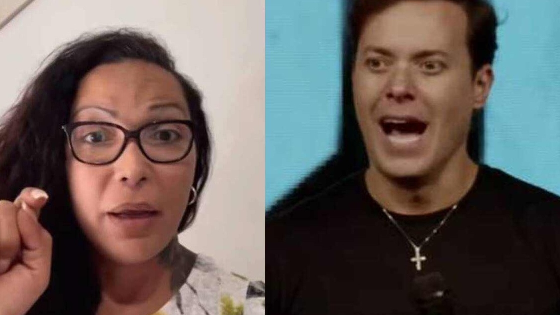 A travesti Talita Oliveira revelou que já fez sexo com o pastor André Valadão - Montagem Internet
