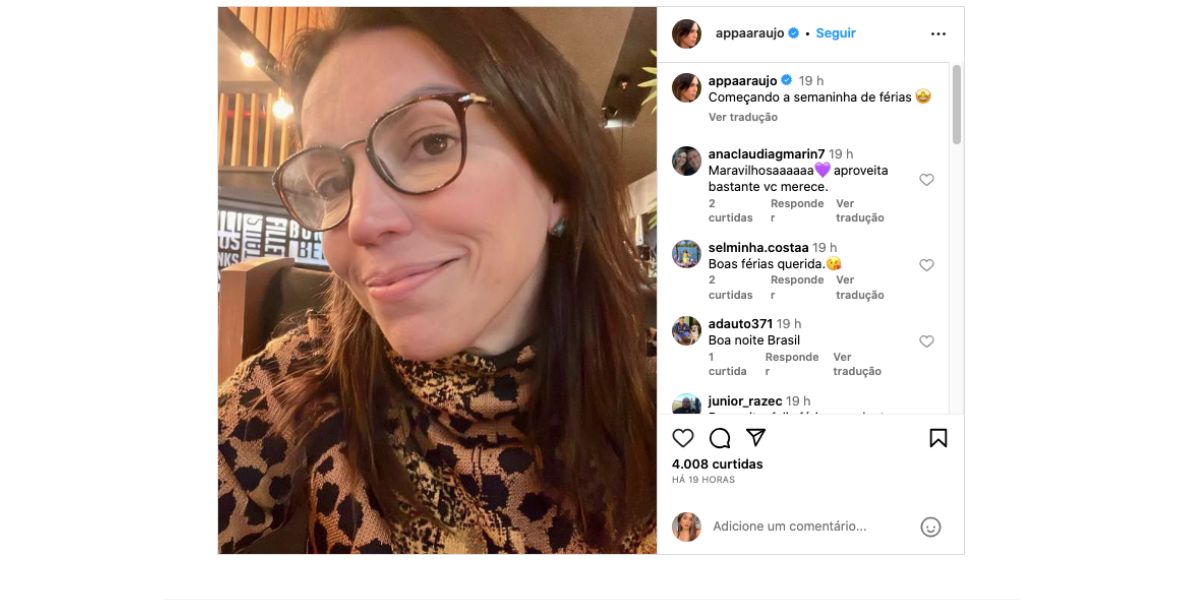 Ana Paula Araújo está de férias (Foto: Reprodução / Instagram) 