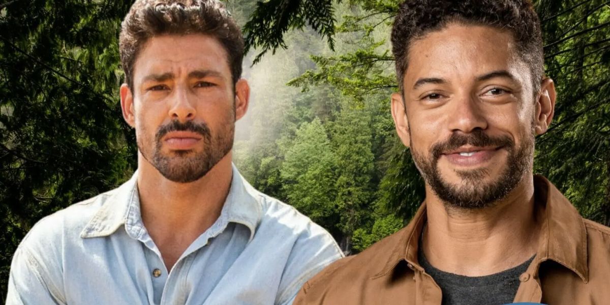 Caio e Jonatas em Terra e Paixão (Foto: Reprodução / Globo / Montagem)