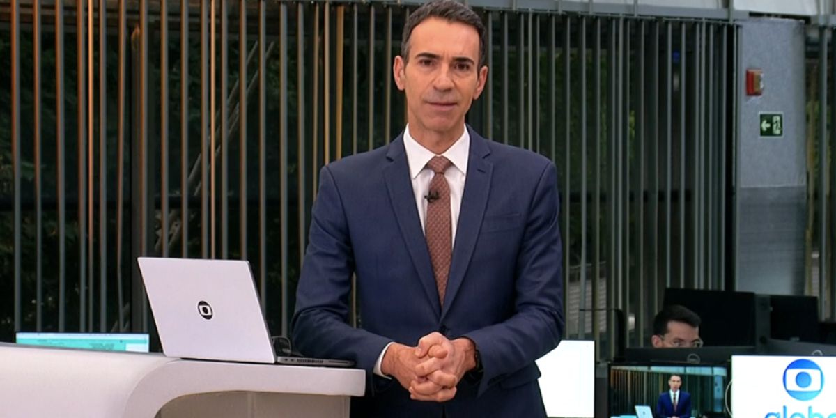 César Tralli no Jornal Hoje (Foto: Reprodução / Globo) 