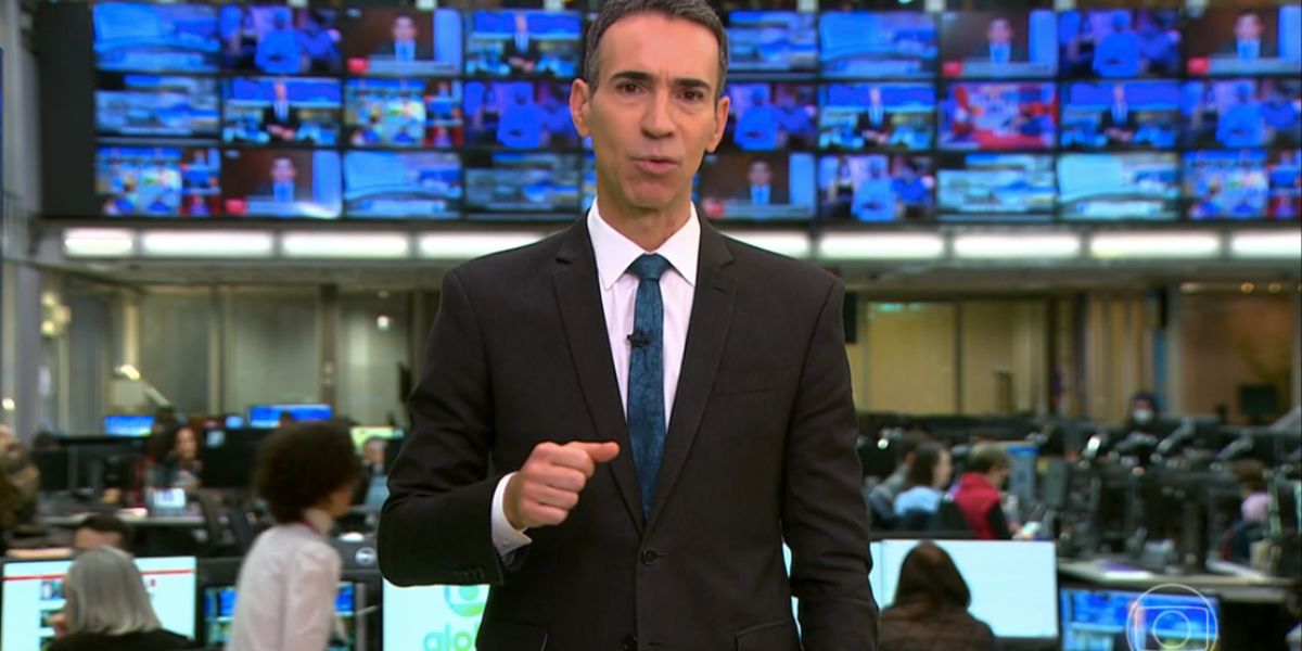 César Tralli no Jornal Hoje (Foto: Reprodução / Globo)