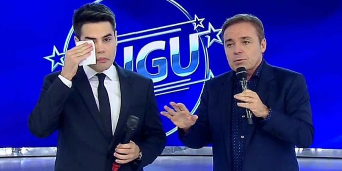 Luiz Bacci se emocionou em desabafo no programa do Gugu (Imagem Reprodução Internet)