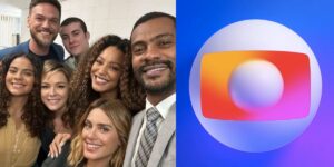 Elenco Vai Na Fé e logo Globo (Foto: Reprodução / Instagram)