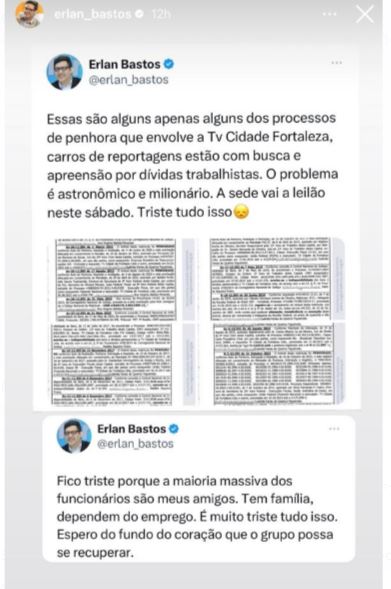 Ex âncora não pensa duas vezes e expõe atual situação de emissora com direito a prédio leiloado - Foto Reprodução Instagram