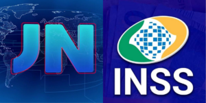 Logo do Jornal Nacional e do INSS (Foto: Reprodução/ Internet)