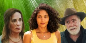 Irene, Aline e Antônio em Terra e Paixão da Globo (Foto: Reprodução / Montagem TV Foco)