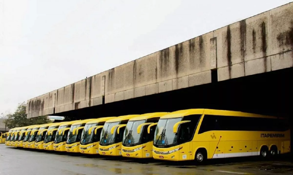 Vários ônibus do Grupo Itapemirim na rodoviária (Foto: Reprodução/ Internet)