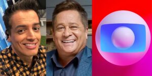 Léo Dias e Leonardo com logo da Globo - Foto Reprodução Internet