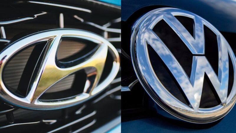 Hyundai and Volkswagen logo - online photo reproduction