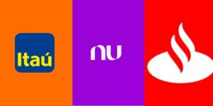 Logo do Itaú / Logo do Nubank / Logo do Santander  - Montagem: TVFOCO