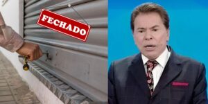 Loja fechada e Silvio Santos - Foto Reprodução Internet