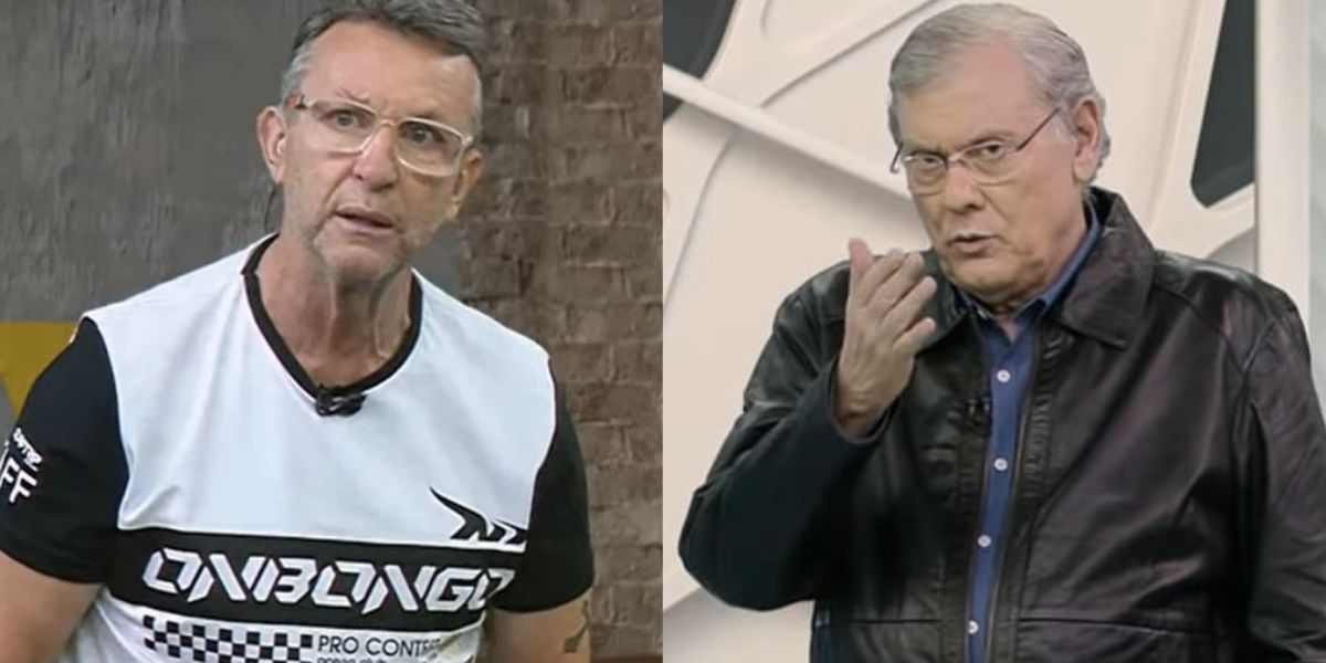 Neto e Milton Neves em seus respectivos programas (Foto: Reprodução / Band)