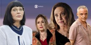 Nice, Cândida, Agatha e Andrade em Terra e Paixão (Foto: Reprodução / Globo / Montagem TV Foco)