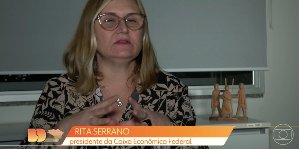 Rita Serrano é presidente da Caixa Econômica Federal (Foto: Reprodução / Bom Dia Brasil da Globo)