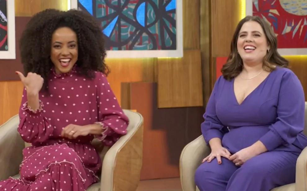 Valéria Almeida e Tati Machado no Encontro - Foto Reprodução Globo