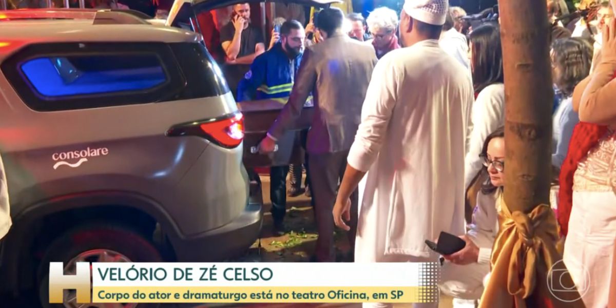 César Tralli mostra velório de Zé Celso Martinez (Foto: Reprodução / Globo)