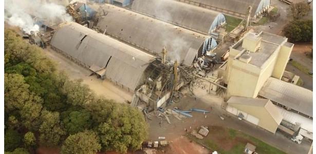 Um silo de grãos explodiu na cidade de Palotina, no Paraná (Foto: Divulgação)