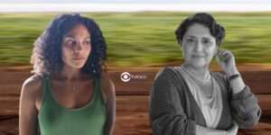 Aline e Angelina em Terra e Paixão (Foto: Reprodução / Globo / Montagem TV Foco)