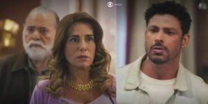 Antônio, Irene e Caio em Terra e Paixão (Foto: Reprodução / Globo / Montagem TV Foco)