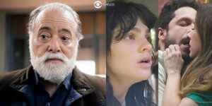 Antônio, Petra, Luigi e Anely em cenas de Terra e Paixão (Foto: Reprodução / Globo / Montagem TV Foco)