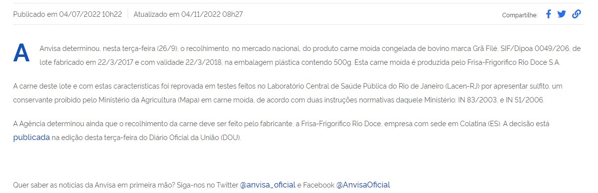 Anvisa emite comunicado sobre produto (Foto: Reprodução)