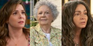 Clara, Neide e Dora em cenas de Vai na Fé (Foto: Reprodução / Globo / Montagem TV Foco)