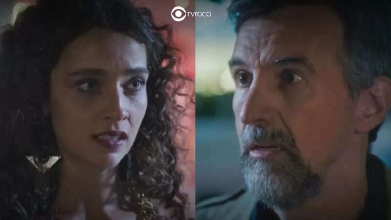 Ademir (Charles Fricks) e Flor (Letícia Laranja) in scene di Terra e Paixão (Foto: Riproduzione/Globo/Montage TV Foco)