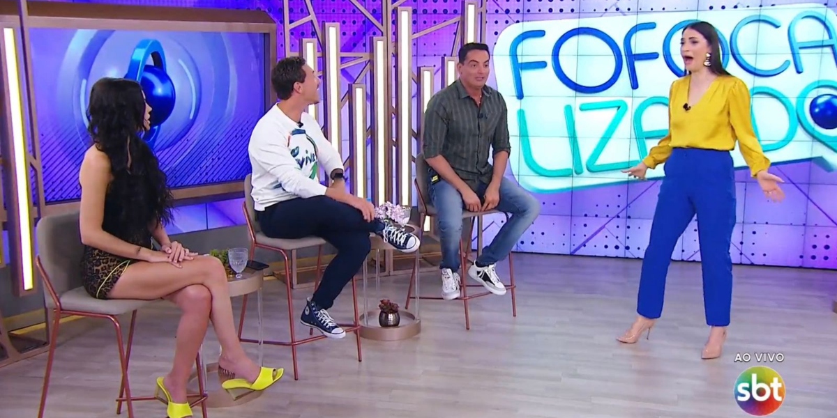 Gaby Cabrini, Gabriel Cartolano, Leo Dias e Chris Flores no "Fofocalizando" (Foto: Reprodução/SBT)