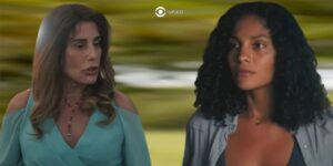 Irene (Gloria Pires) e Aline (Barbara Reis) em Terra e Paixão (Foto: Reprodução / Globo / Montagem TV Foco)