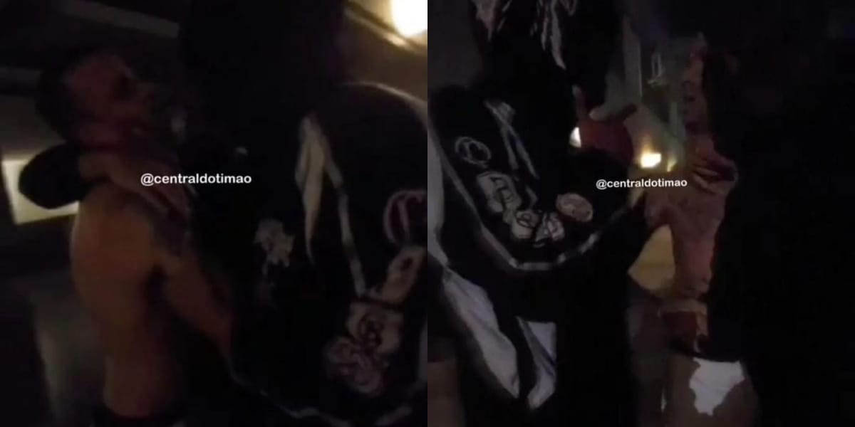 Luan sendo cobrado pelos torcedores do Corinthians no motel (Reprodução: Instagram)