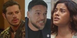 Lui, Theo e Jenifer em Vai na Fé (Foto: Reprodução / Globo / Montagem TV Foco)