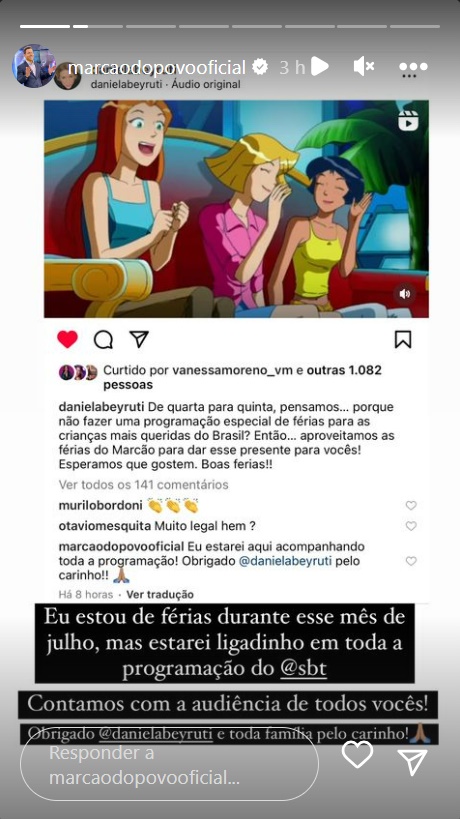 Marcão do Povo mandou recado para filha de Silvio Santos (Foto: Reprodução/ Instagram)