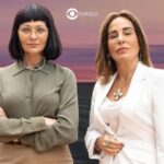 Nice (Alexandra Richter) e Irene (Gloria Pires) em Terra e Paixão (Foto: Reprodução / Globo / Montagem TV Foco)