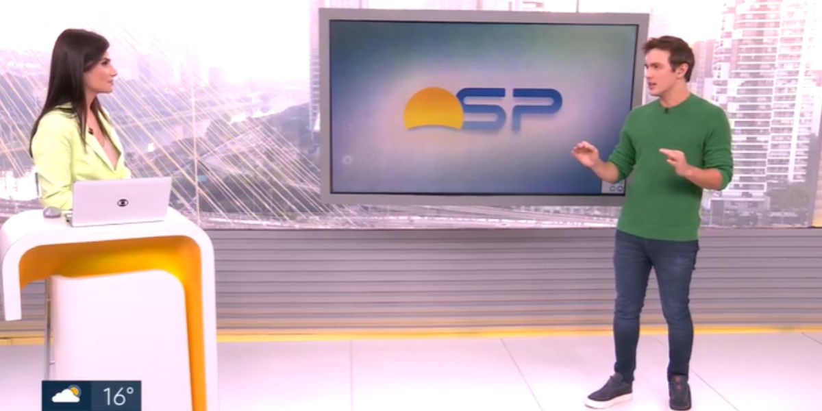 Sabina Simonato e Alê Jodar durante o Bom Dia SP (Reprodução: Globo)