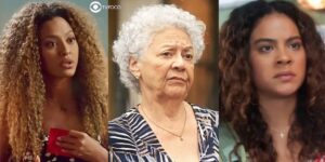 Sol, Dona Neide e Jenifer em cenas de Vai na Fé (Foto: Reprodução / Globo / Montagem TV Foco)