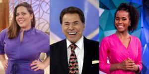 Tati Machado, Silvio Santos e Maju Coutinho são grandes nomes da televisão (Foto: Divulgação/TV Globo/SBT)