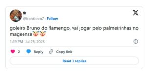 Torcida do Flamengo comentou acerto do goleiro com time carioca (Foto: Reprodução / Twitter)