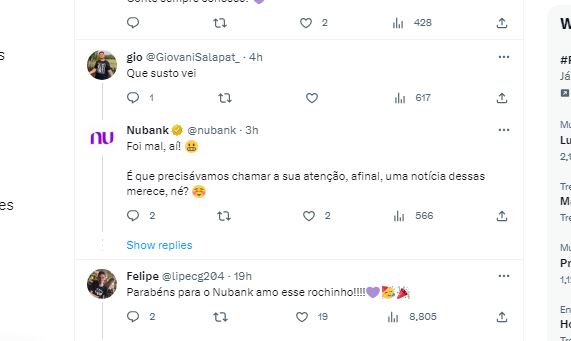 Nubank faz comunicado de extrema importância aos seus clientes - Foto Twitter