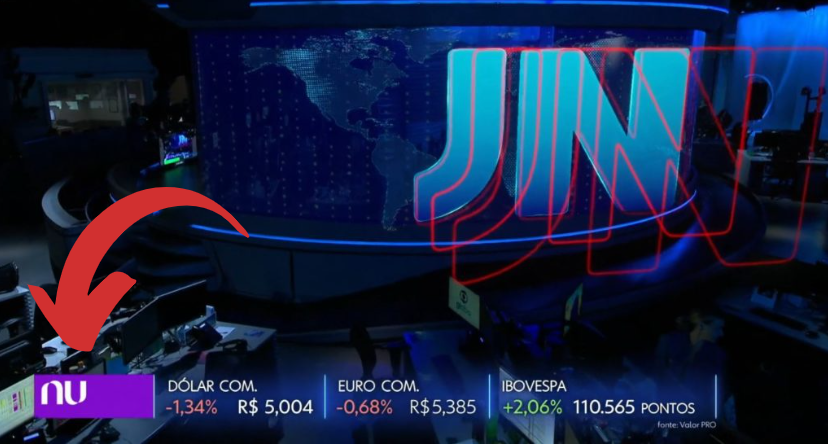 Nubank está tendo pequenas aparições durante o jornalístico(Foto Reprodução/Montagem/Tv Foco)