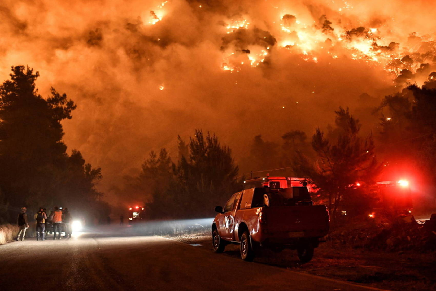 Incêndio que acontece na Grécia (Foto: Reprodução/ Internet)