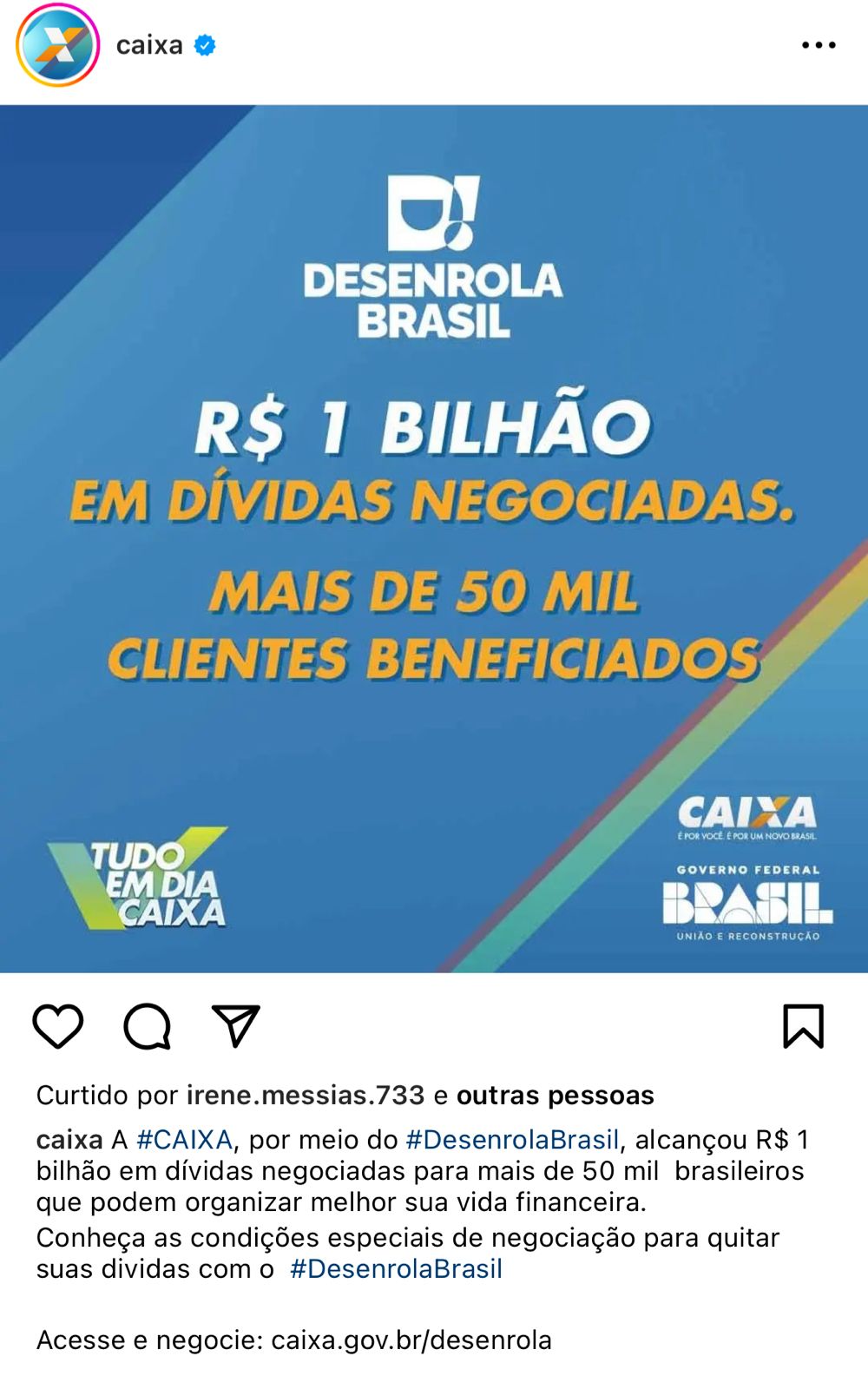 Caixa faz anúncio sobre vitória para milhares de brasileiros - Reprodução Instagram