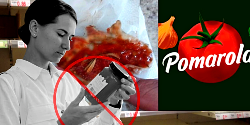 Marca rival da Pomarola foi indiciada após ser comprovado presença de fungos e parasitas em seus produtos (Foto Reprodução/Montagm/Tv Foco)