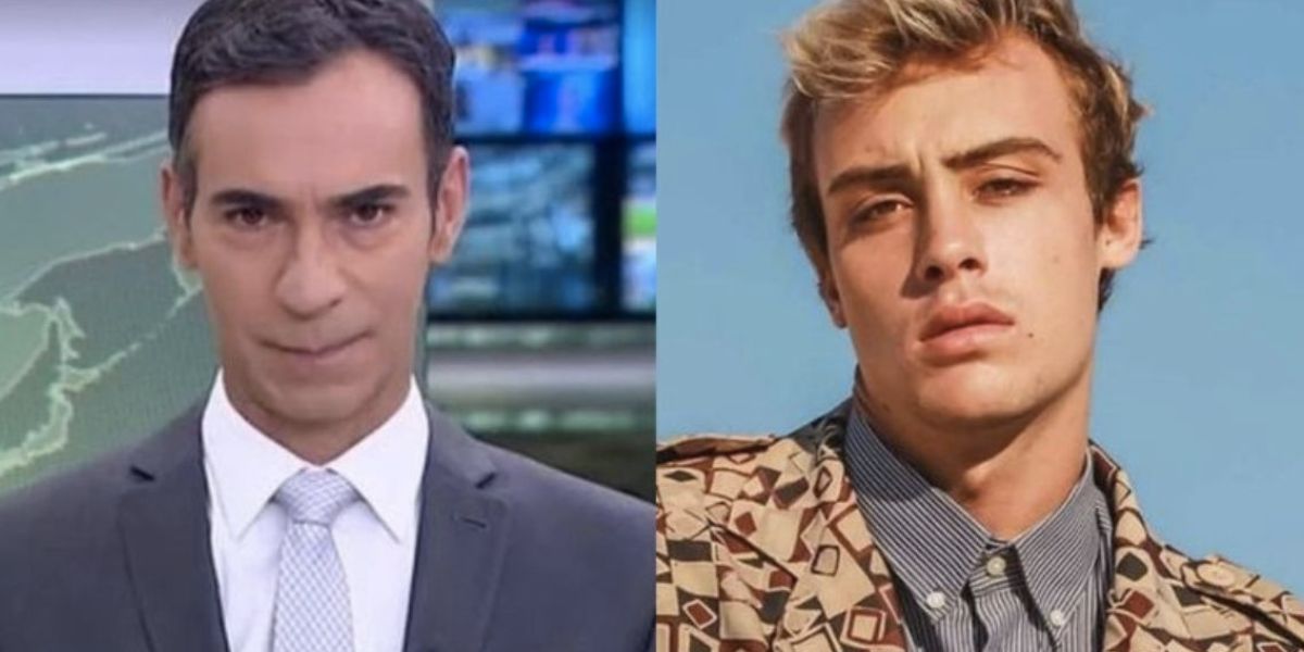 Cesar Tralli no Jornal Hoje e Bruno Krupp (Fotos: Reproduções / Globo / Instagram) 