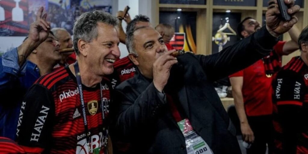 Presidente Rodolfo Landim e Vice Presidente Marcos Braz (Foto: Marcelo Cortes/ Flamengo)