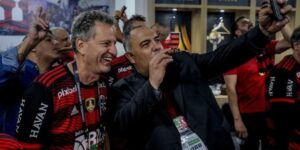 Presidente Rodolfo Landim e Vice Presidente Marcos Braz (Foto: Marcelo Cortes/ Flamengo)