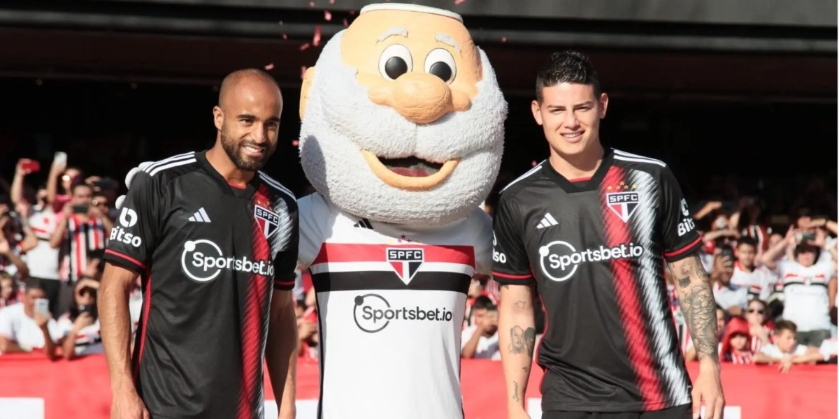 Lucas Moura e James Rodríguez, jogadores do São Paulo (Imagem Reprodução Internet)