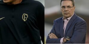 Jogador do Corinthians e Vanderlei Luxemburgo (Imagem Reprodução Internet)