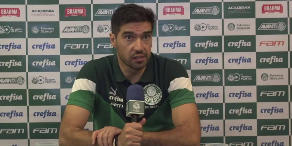 Abel Ferreira em coletiva de imprensa pelo Palmeiras (Imagem Reprodução Internet)