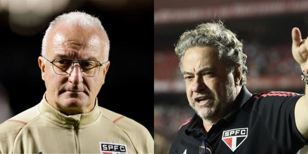 Dorival e o presidente do São Paulo, Julio Casares (Foto - Montagem TV Foco).