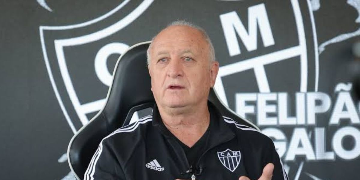 Felipão em coletiva do Atlético-MG (Foto - Pedro Souza).